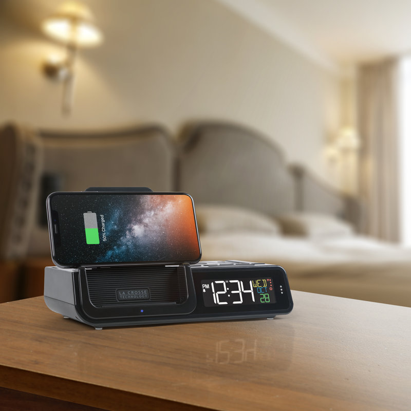 La Crosse Technology Wattz 2.0 Projection Alarm Clock With Wireless Charger Wayfair